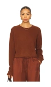 Sablyn Lance Cropped Pullover In Brown