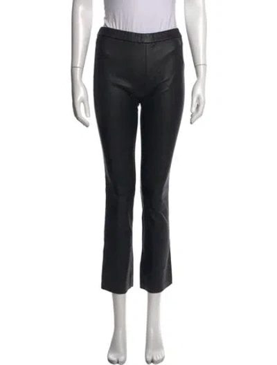 Pre-owned Sablyn Leather Flared Pants In Black