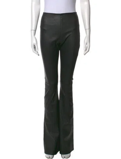 Pre-owned Sablyn Leather Flared Pants In Black