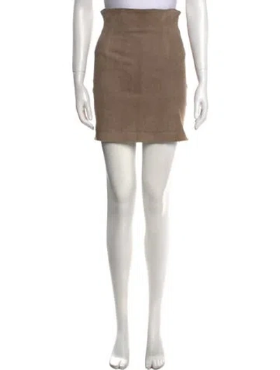 Pre-owned Sablyn Leather Mini Skirt In Neutral
