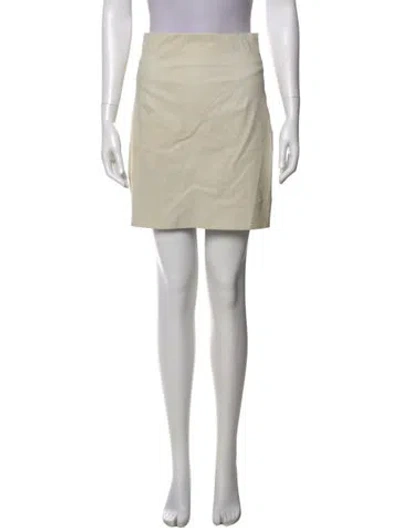 Pre-owned Sablyn Leather Mini Skirt In Neutral