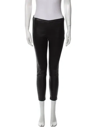 Pre-owned Sablyn Leather Skinny Leg Pants In Black