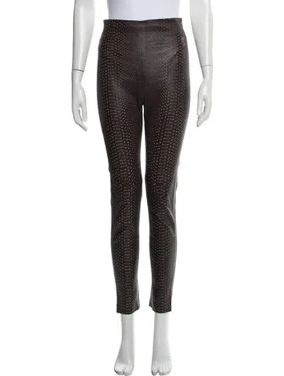 Pre-owned Sablyn Leather Skinny Leg Pants In Brown
