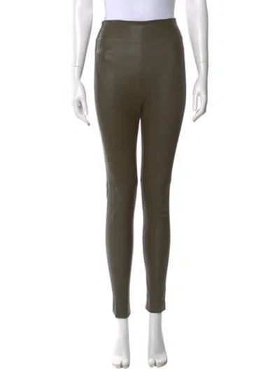 Pre-owned Sablyn Leather Skinny Leg Pants In Green