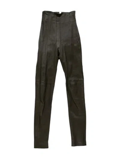 Pre-owned Sablyn Leather Skinny Leg Pants In Green