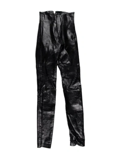 Pre-owned Sablyn Leather Wide Leg Pants In Black