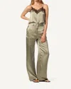 Sablyn Leeland Flat Front Pleated Trousers In Eucalyptus In Purple