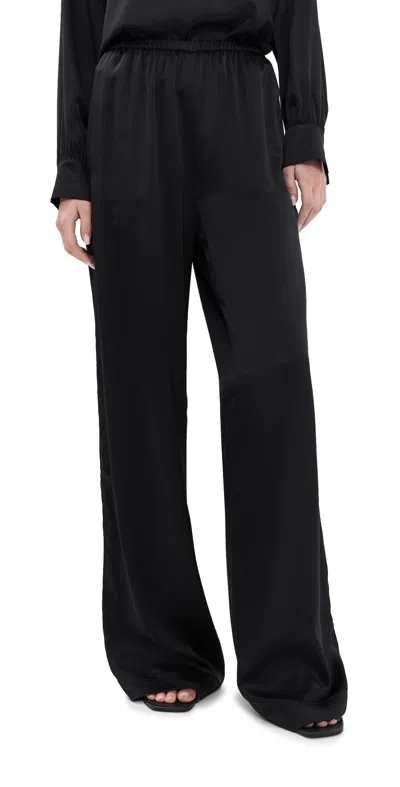 Sablyn Lexi Low Relaxed Silk Pull On Pants Black In Blue