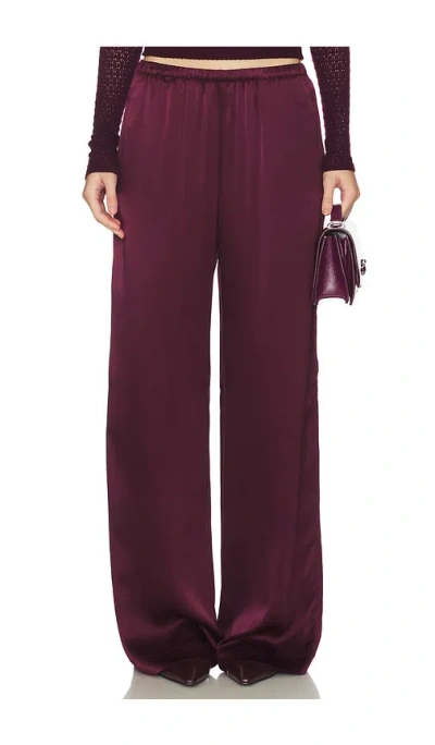 Sablyn Lexi Lower Rise Relaxed Pant In Bordeaux
