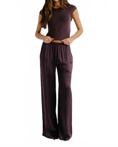 Sablyn Lexi Lower Rise Relaxed Pull On Pant In Oak Tree In Purple