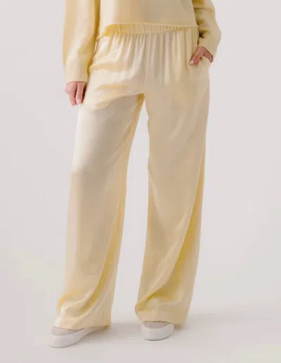 Sablyn Lexi Lower Rise Silk Pull On Pant In Buttercup In Yellow