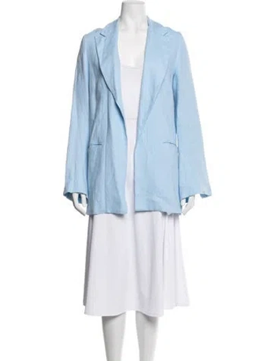 Pre-owned Sablyn Linen Blazer In Blue