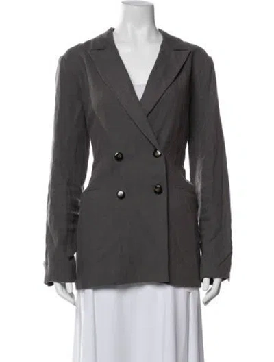 Pre-owned Sablyn Linen Blazer In Grey