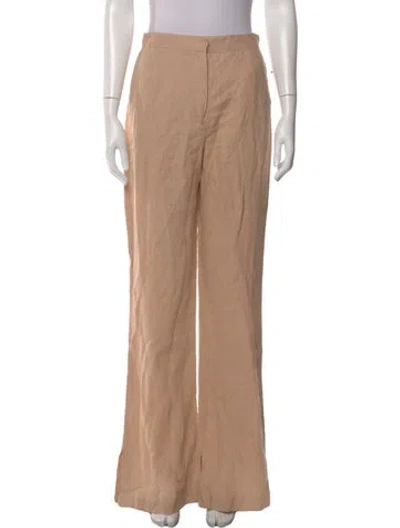 Pre-owned Sablyn Linen Wide Leg Pants In Brown
