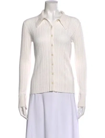 Pre-owned Sablyn Long Sleeve Button-up Top In Neutral