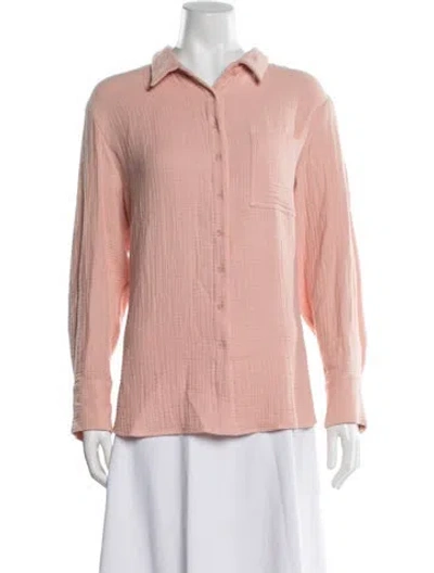 Pre-owned Sablyn Long Sleeve Button-up Top In Pink