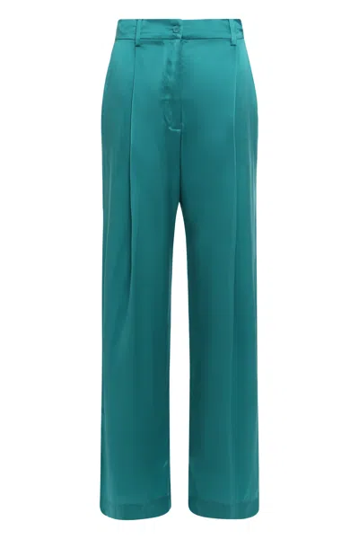 Sablyn Loose Silk Pants For Effortless Elegance In Blue
