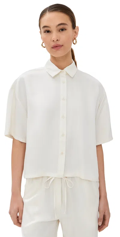 Sablyn Lucy Relaxed Collared Button Up Top Gardenia