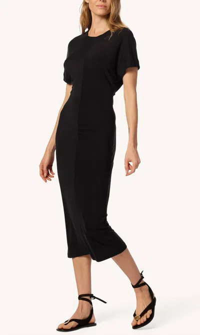 Sablyn Lynn Slouch Waist Midi T-shirt Dress In Black In Brown