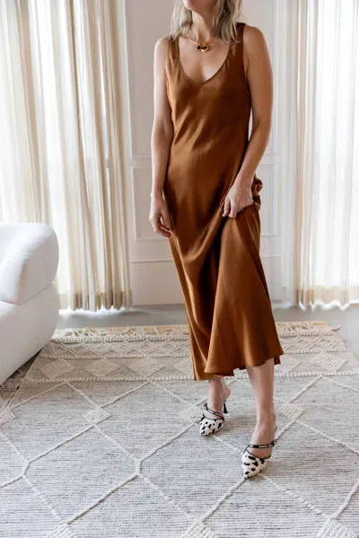 Sablyn Mae Sweetheart Bias Dress In Brown