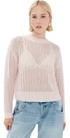 SABLYN MARCI CASHMERE PULLOVER WITH OPEN STITCH MALLOW