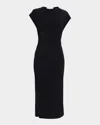 Sablyn Mesa Slouchy Mock-neck Midi Dress In Black