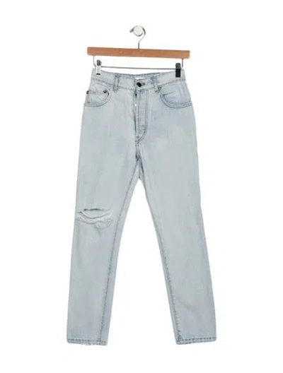 Pre-owned Sablyn Mid-rise Straight Leg Jeans In Blue