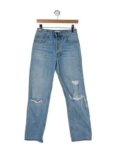 Pre-owned Sablyn Mid-rise Straight Leg Jeans In Blue