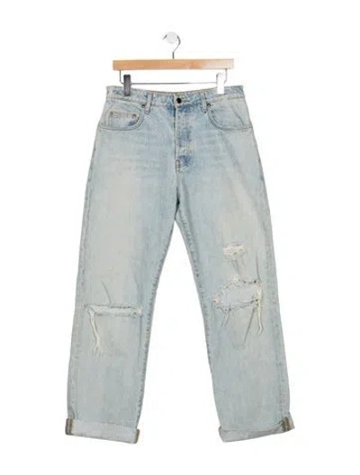 Pre-owned Sablyn Mid-rise Straight Leg Jeans In Blue