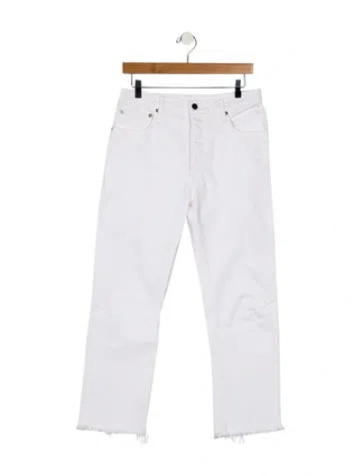 Pre-owned Sablyn Mid-rise Straight Leg Jeans In White