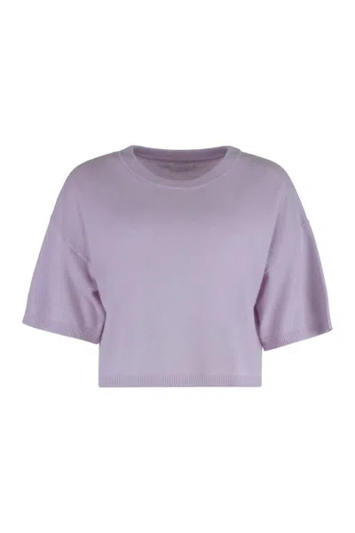 Sablyn Miles Short Sleeve Sweater In Purple