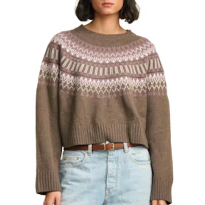 Sablyn Millie Relaxed Pullover Sweater In Fairisle Swiss Brown