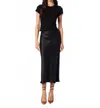 Sablyn Miranda Bias Cut Pull On Skirt In Black In Black