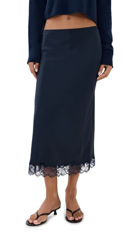 Sablyn Miranda Lace Pull On Skirt Midnight Navy In Blue