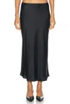 Sablyn Miranda Bias Cut Pull On Skirt In Black In Black