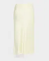 Sablyn Miranda Scallop Trim Bias Cut Pull On Skirt With Lace Pale Citron In Pale Citron