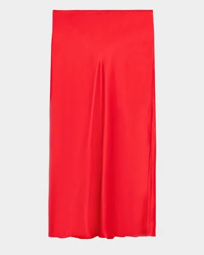 Sablyn Miranda Silk Charmeuse Slip Skirt In Orange