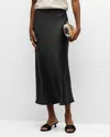 Sablyn Miranda Bias Cut Pull On Skirt In Black In Black