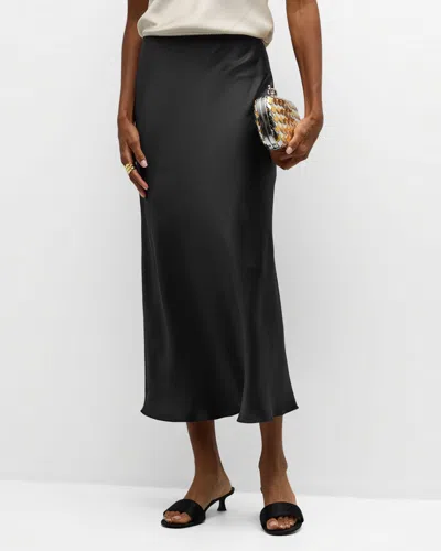 Sablyn Miranda Silk Midi Skirt In Black