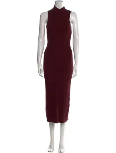 Pre-owned Sablyn Mock Neck Long Dress In Burgundy