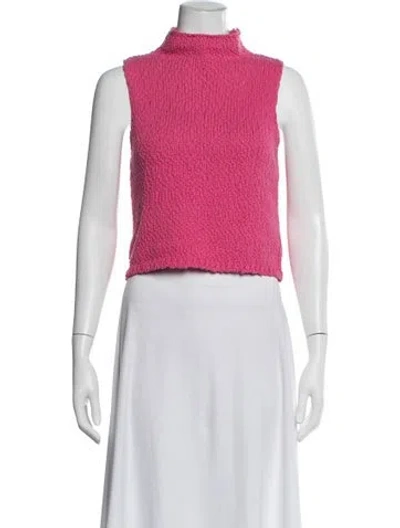 Pre-owned Sablyn Mock Neck Sleeveless Top In Pink