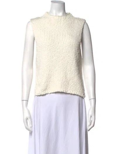 Pre-owned Sablyn Mock Neck Sleeveless Top W/ Tags In White