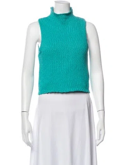 Pre-owned Sablyn Mock Neck Sweater In Green