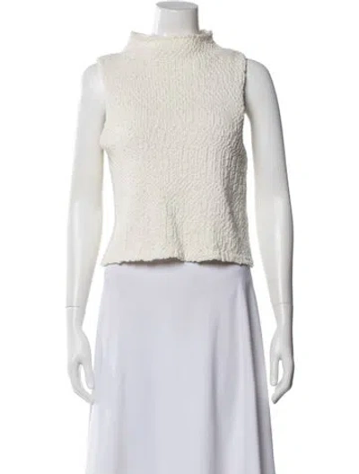 Pre-owned Sablyn Mock Neck Sweater In White