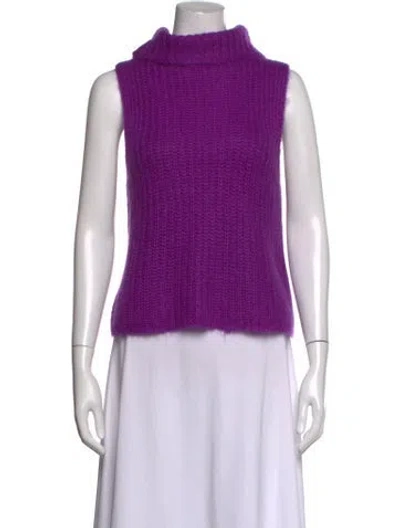 Pre-owned Sablyn Mohair Turtleneck Sweater In Purple