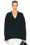 Sablyn Nylah Boyfriend V Neck Sweater In Black