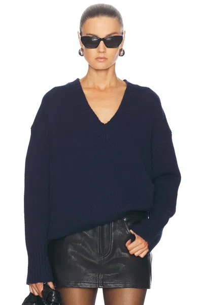 Sablyn Nylah Boyfriend V Neck Sweater In Midnight Navy