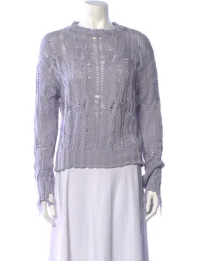 Pre-owned Sablyn Patterned Crew Neck Sweater In Purple