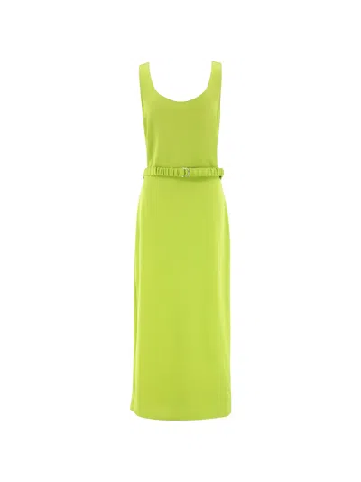 Sablyn Paz Scoop-neck Belted Midi Dress In Green