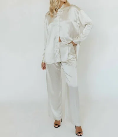 Sablyn Pleated Emerson Silk Pants In Gardenia In White